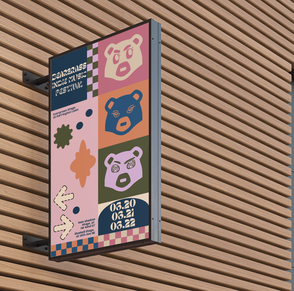 Beargrass festival signage mockup